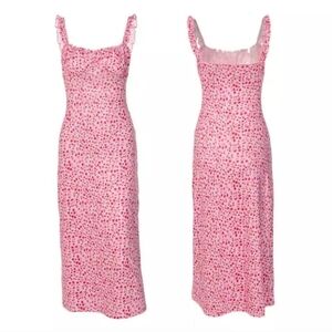 Commense Pink Floral Midi Dress